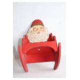 Vintage Santa Claus-Themed Wooden Rocking Chair