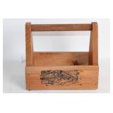 Wooden Handcrafted Tool Caddy with Nature Engraving
