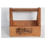 Wooden Handcrafted Tool Caddy with Nature Engraving