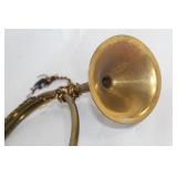 Vintage Brass Hunting Horn with Decorative Cord