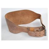 Vintage Leather Weightlifting Belt with Metal Buckle