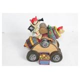 Pirate Bear Cannon Figurine with Treasure Chest Design