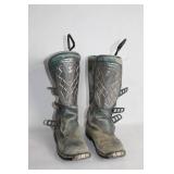 Pair of Vintage Motorcycle Boots with Steel Protection Size 11