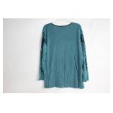 Vanilla Sugar 2X Long Sleeve Embroidered Top