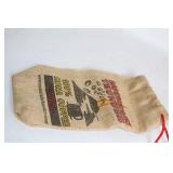 Empty Burlap Sack with 100% Kona Coffee Print 6x12 Inches