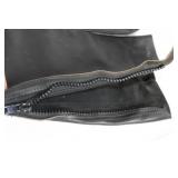 Used Black Leather Motorcycle Chaps with Adjustable Straps