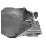 Used Black Leather Motorcycle Chaps with Adjustable Straps