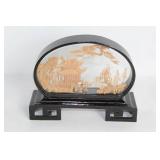 Intricate Chinese Cork Diorama in Glass Display