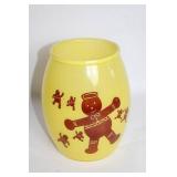 Vintage Yellow Cookie Jar with Gingerbread Design