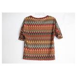 Colorful Zig-Zag Patterned Top by Forever 21, Size M