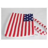 American Flag Beaded Handbag with Zipper Closure