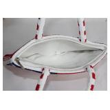 American Flag Beaded Handbag with Zipper Closure