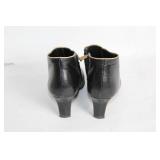 Vintage Black Leather Ankle Boots Made in Italy Size 8M