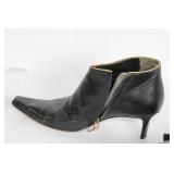 Vintage Black Leather Ankle Boots Made in Italy Size 8M