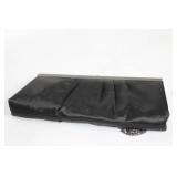 Elegant Black Satin Evening Clutch with Chain Strap