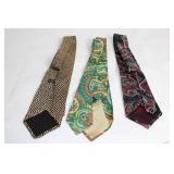 Set of 3 Vintage Silk Ties by Raphael, Frat. Pachucki & Ketch