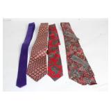 Set of 4 Silk Neckties from Halston, Pinnacle, Cama, and Alfani