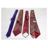 Set of 4 Silk Neckties from Halston, Pinnacle, Cama, and Alfani