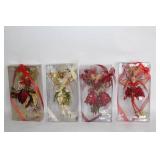 Set of 4 Christmas Fairy Ornaments in Decorative Boxes