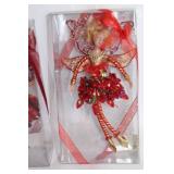Set of 4 Christmas Fairy Ornaments in Decorative Boxes