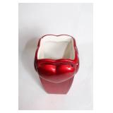 Red Heart-Shaped Vase with Glossy Finish