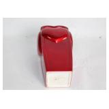 Red Heart-Shaped Vase with Glossy Finish