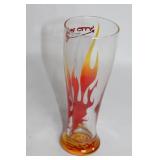 Sin City Las Vegas Flame Design Pilsner Beer Glass