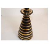 Pair of Vintage Striped Table Lamps with Bulbs