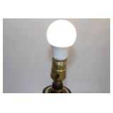 Pair of Vintage Striped Table Lamps with Bulbs