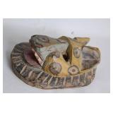 Handcrafted Wooden Jaguar Mask with Detailed Carvings