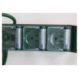 Outdoor Green Power Strip with 4 Covered Outlets