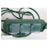 Outdoor Green Power Strip with 4 Covered Outlets