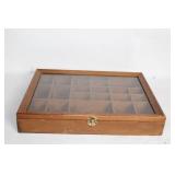Vintage Wooden Display Case with Glass Front