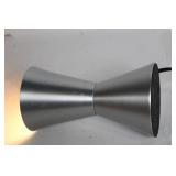 Modern Silver Accent Table Lamp with Unique Hourglass Design