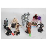 Collection of Star Wars Gaming Miniatures Including Obi-Wan Kenobi and Chewbacca