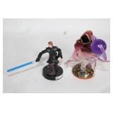 Collection of Star Wars Gaming Miniatures Including Obi-Wan Kenobi and Chewbacca