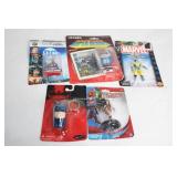 Set of 5 Die-Cast Superhero Figures and Keychain