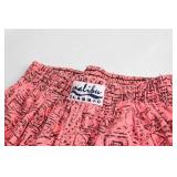 Malibu Classic Cotton Mini Skirt with Abstract Pink Design, Size XS