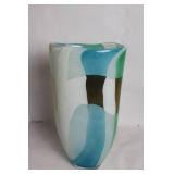 17-inch Art Glass Vase with Modern Abstract Design