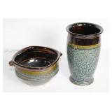 Set of 2 Royce Yoder Pottery Pieces with Glazed Finish
