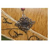 Decorative Two-Tone Ceramic Vase with Metal Accent