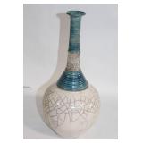 Unique Ceramic Vase with Blue and White Crackle Glaze