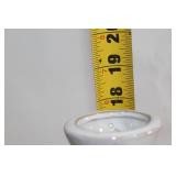 Tall Mid-Century Ceramic Vase with Green and White Glaze