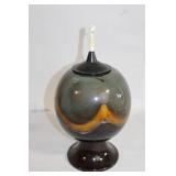 Handmade Ceramic Oil Lamp with Removable Wick and Lid