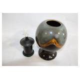 Handmade Ceramic Oil Lamp with Removable Wick and Lid