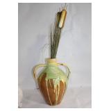 Large Tuscany Italy Ceramic Vase with Handle and Drip Glaze
