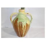 Large Tuscany Italy Ceramic Vase with Handle and Drip Glaze