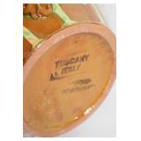 Large Tuscany Italy Ceramic Vase with Handle and Drip Glaze