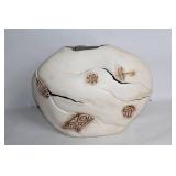 Artisan Decorative Ceramic Vase with Intricate Carvings