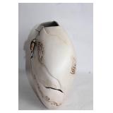 Artisan Decorative Ceramic Vase with Intricate Carvings